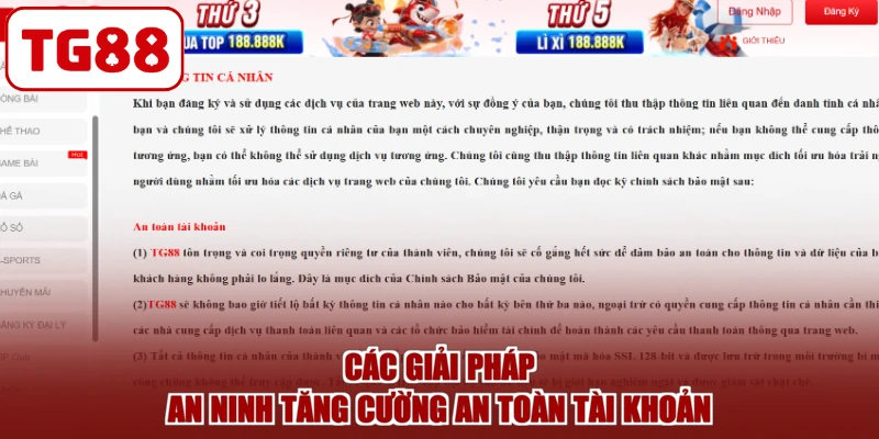 Các giải pháp an ninh tăng cường an toàn tài khoản