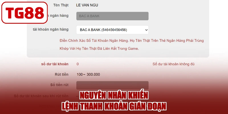 Nguyên nhân khiến lệnh thanh khoản gián đoạn