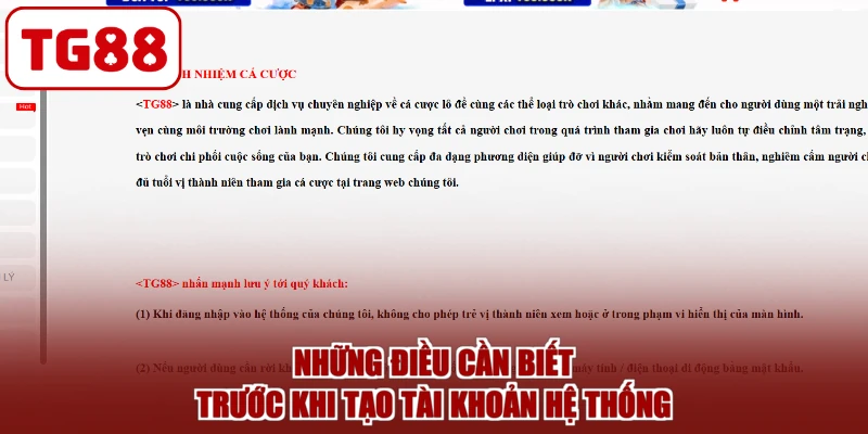 Những điều cần biết trước khi tạo tài khoản hệ thống